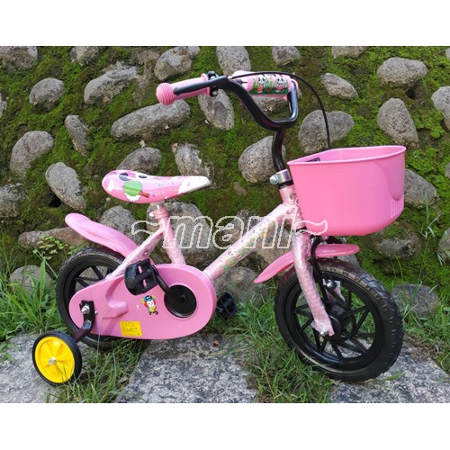 小朋友腳踏車♡曼尼♡台灣製 12吋 童車 小熊 兒童 腳踏車 小籃子款 非打氣 免組裝