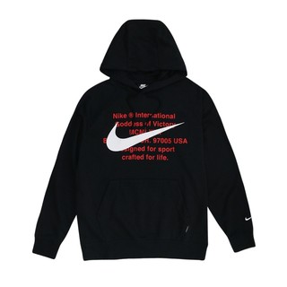 Nike NSW Swoosh Hoodie 帽Tee 大勾 印字 黑