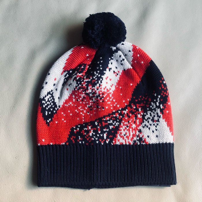 保證全新正品 Prada 紅黑白 毛帽 針織帽 義大利製 男女適用