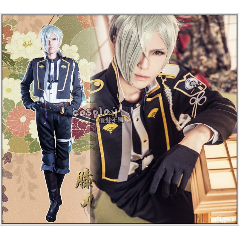 Cosplay服裝 量身訂做 刀劍亂舞膝丸 髭切出陣服正服軍服制服全套cos服蜘蛛切鬼切假髮 鞋子可加 蝦皮購物