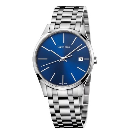 【Calvin Klein】時尚藍色面不鏽鋼錶 36mm K4N2314N