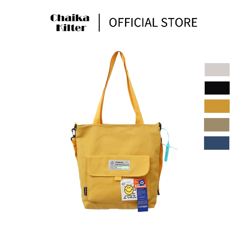 Chaika kilter 女士時尚帆布托特包 日系實用百搭單肩包 休閒手提包肩背包 側背包購物袋 CK813