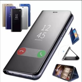 SAMSUNG CASE Filp 鏡面玻璃清晰檢視三星 A9 2018 A6 plus 2018 外殼蓋