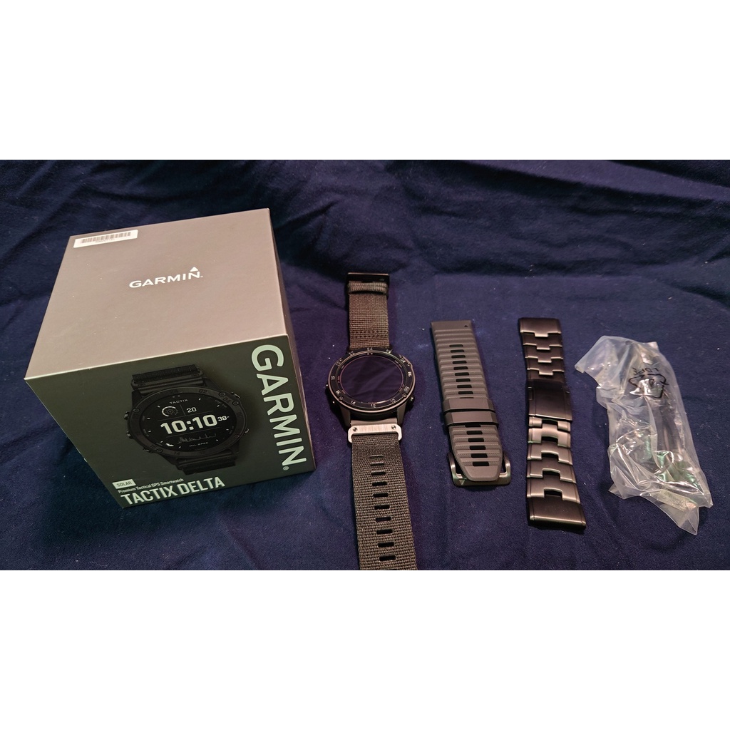 二手 Garmin 智慧手錶 tactix Delta Solar (付副廠不銹鋼錶帶