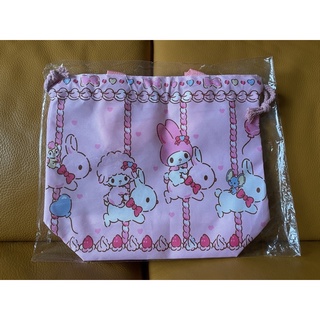 美樂蒂 melody hello kitty 旋轉木馬 學生 便當袋 束口袋 三麗鷗