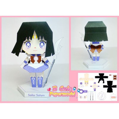 美少女戰士_土萌螢 立體紙模型 手工DIY 3D 摺紙 折紙 折一折 紙製品 動漫 ACG