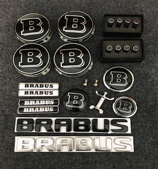 BENZ 賓士 改裝 BRABUS 車標貼 巴博斯尾標 方向盤標 輪轂蓋 W205 W213 GLC 裝飾貼 機蓋引擎標