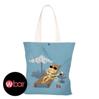 wbar☆原創手提袋 旅行度假貓咪手提包 帆布包 肩背包 單肩包 購物袋 補習袋 上課包