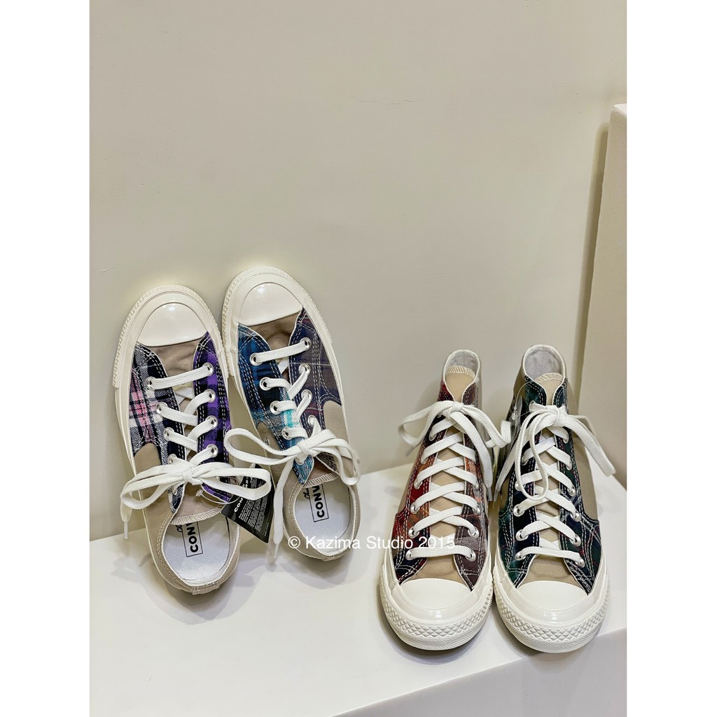 Kazima｜Converse 1970 70 卡其 奶茶 格紋 拼接 奶茶色 卡其色 低筒 高筒 拼色 169835C