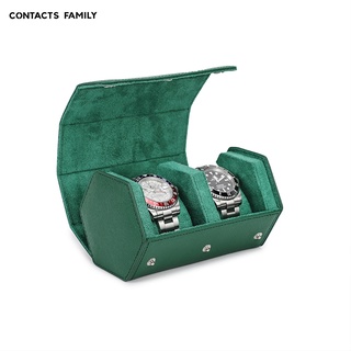 CONTACTS FAMILY 2 手錶卷錶殼手錶架盒旅行手腕飾品收納收納盒便攜式皮革錶殼