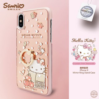 ☆韓元素╭☆ 送玻璃貼 apbs 【 iPhone XS Max 】 三麗鷗 鏡面 指環扣 水晶保護殼 Kitty 蘋果