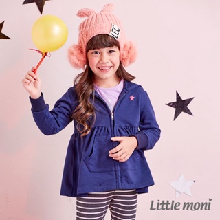 全新 麗嬰房專櫃Little moni 甜美下襬連帽外套(午夜藍)(80)