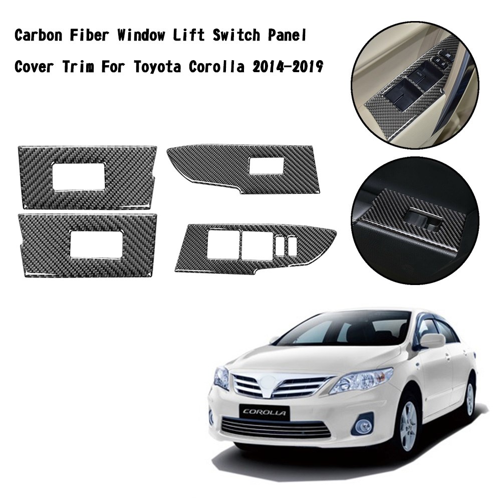 Toyota Corolla 14 19專用電動窗開關面板碳紋飾貼 極限超快感 蝦皮購物