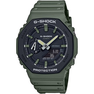 CASIO 卡西歐 G-SHOCK 街頭軍事系列八角電子錶-軍綠 GA-2110SU-3A