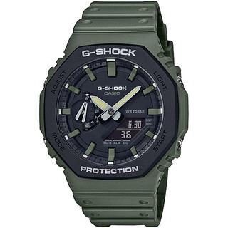 CASIO 卡西歐 G-SHOCK 農家橡樹 街頭軍事系列八角電子錶-軍綠 GA-2110SU-3A