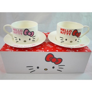 HELLO KITTY 咖啡杯盤組 點心盤組 盤子 咖啡杯 情人對杯 咖啡杯組 下午茶杯組 杯盤組 杯子 聖誕節交換禮物