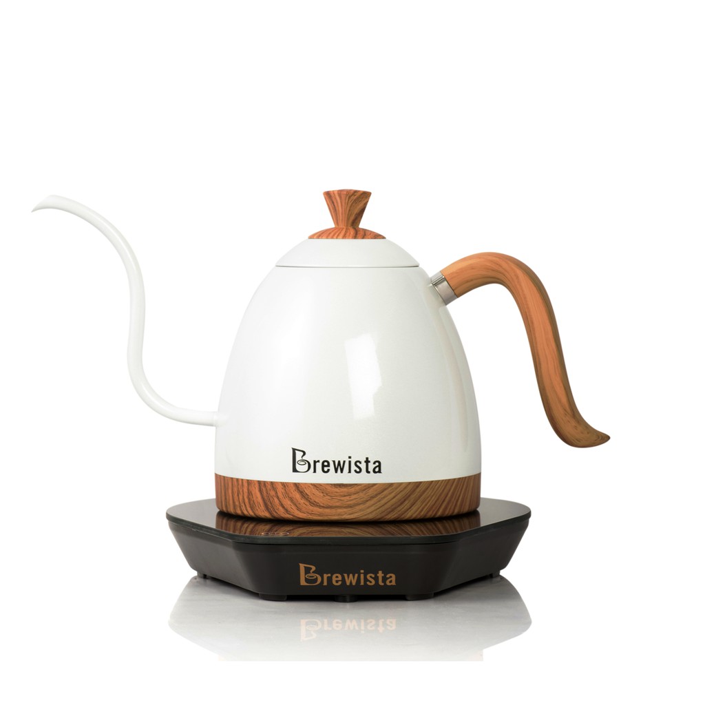 【免運】Brewista 600ml 智能溫控 電熱水壺 白色 木紋把 手沖咖啡 細口壺︱咖啡哲學