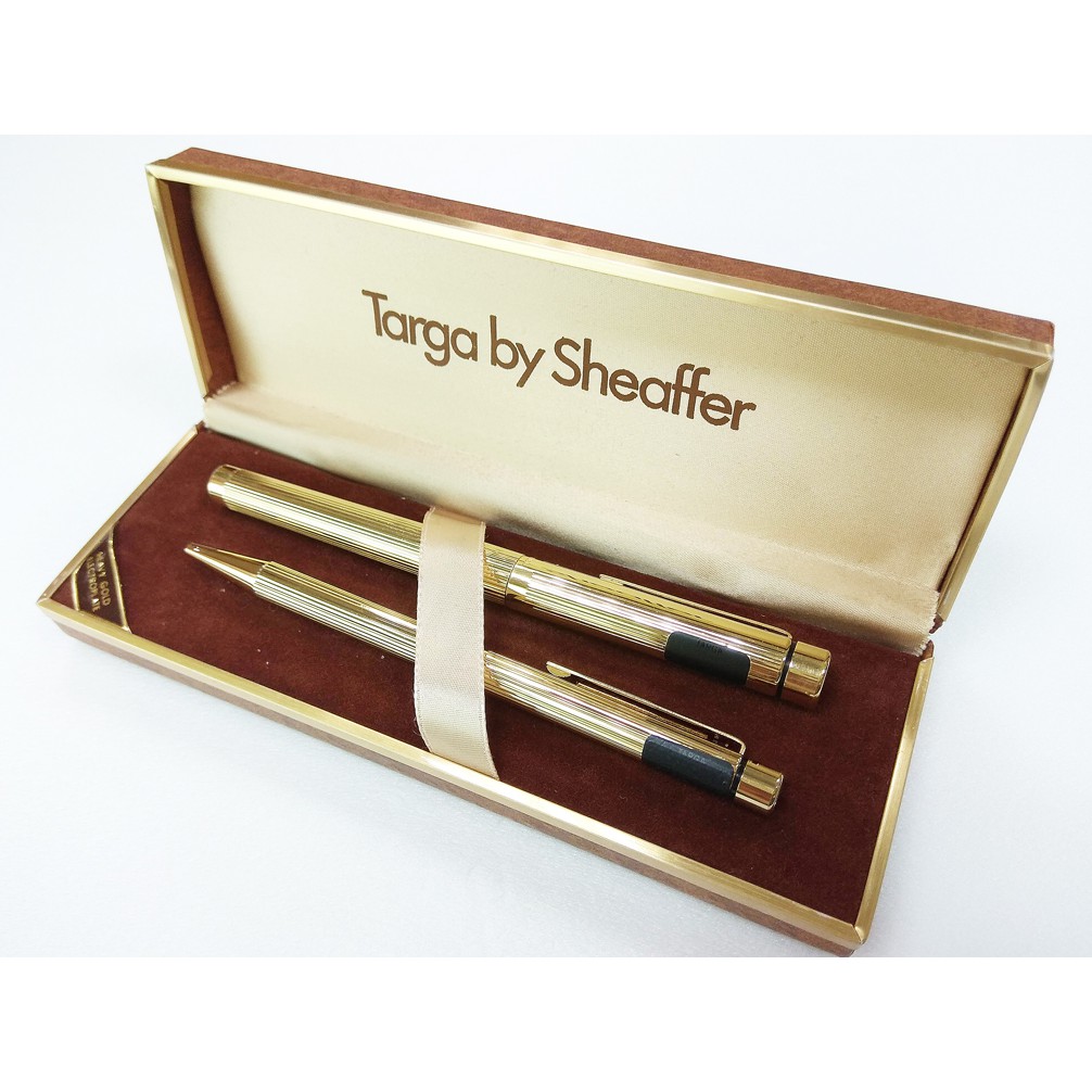 Sheaffer 西華 TARGA 包金 14K 帝國F尖 + 原子筆含盒 美製 鋼筆