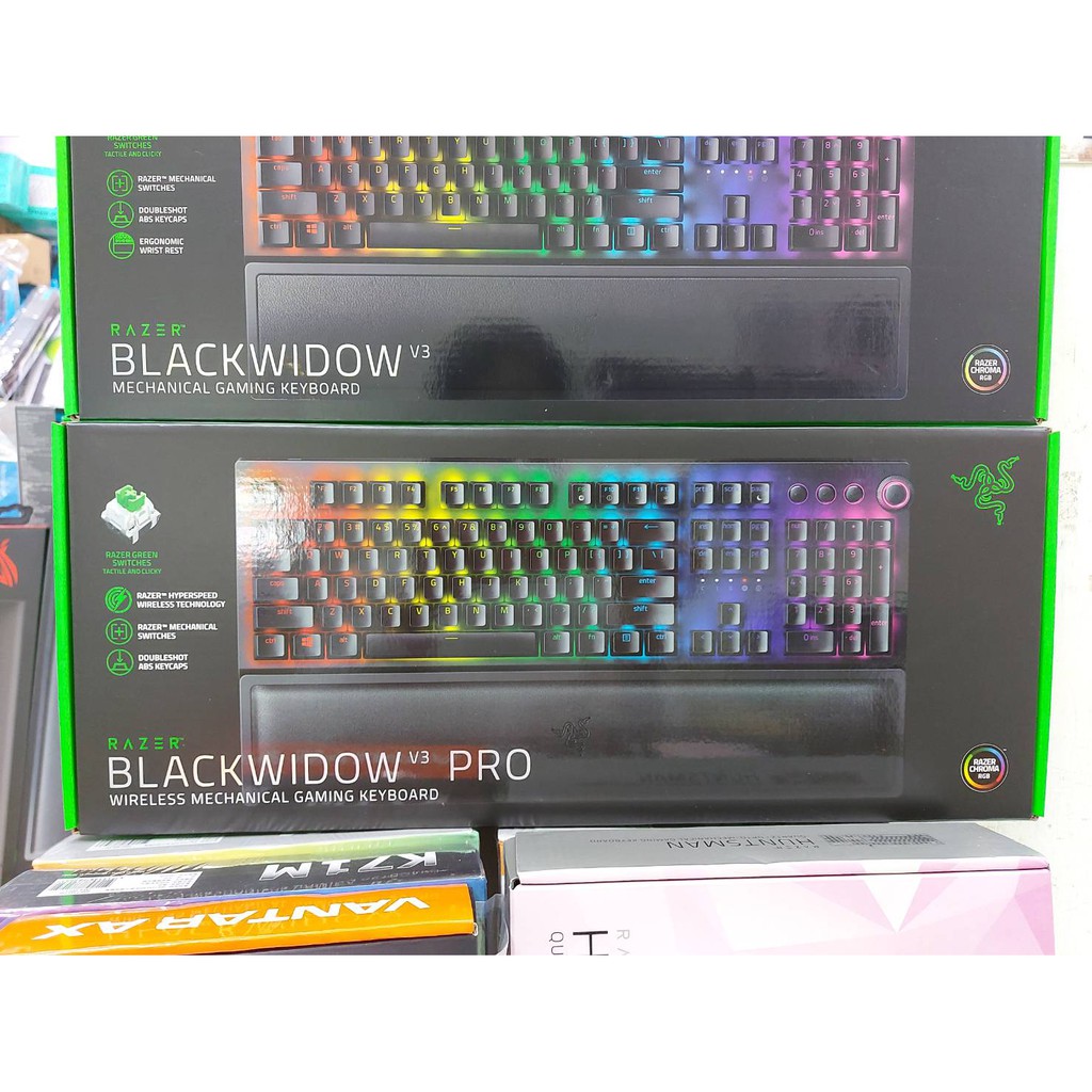 雷蛇 Razer BlackWidow V3 Pro 機械式無線遊戲鍵盤 RGB 綠軸 黃軸 黑色 保固2年