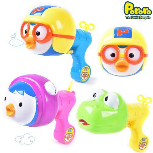 薇琪姐姐 韓國🇰🇷代購 PORORO 淘氣小企鵝 波露露 兒童按壓式水槍 發射水槍 戲水玩水 小龍 露比 打水戰玩具