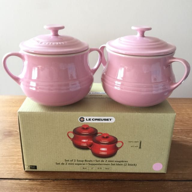 &lt;愛煮洋行&gt;Le Creuset 亮粉紅湯碗烤盅一組2個