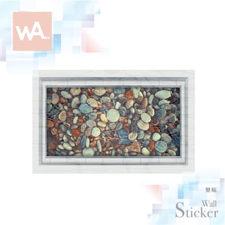 Wall Art 臺中現貨 無痕設計壁貼 地板貼 防水貼紙 浴室玄關 廚房 店面 餐廳佈置 創意 池塘 石子 8031C