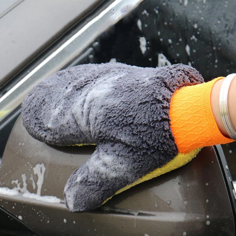洗車熊爪手套洗車抹布雙面絨毛加厚洗車手套洗車工具