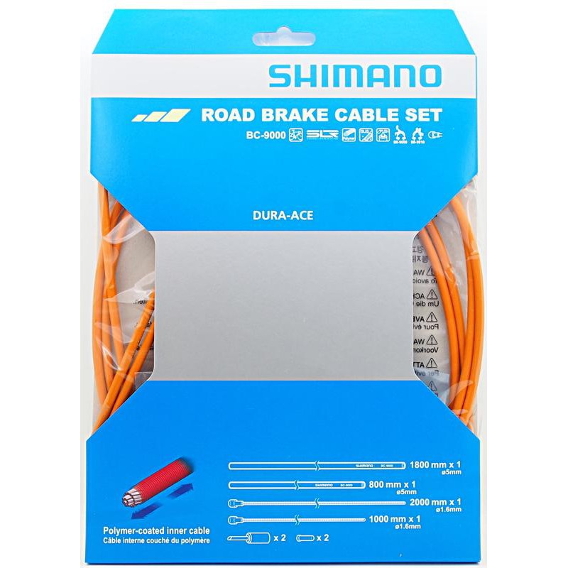 Shimano BC-9000 Polymer 煞車線組，橘色一車份。超優煞車手感的關鍵