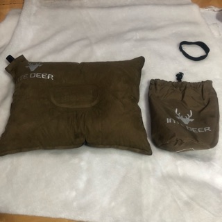 舒眠自動充氣植絨頭枕 止滑顆粒 戶外露營/辦公午休/飛機