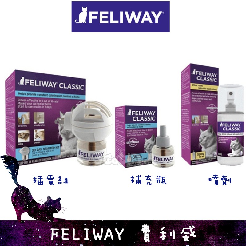 費利威 FELIWAY 貓咪費洛蒙 多貓家庭  噴劑 補充瓶 插電組 三隻小貓