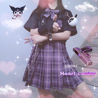 限時下殺🚀🚀✨日系糖果貓刺綉 短袖上衣 少女jk制服套裝 百褶裙 襯衫上衣 學院風 學生寬松襯衣