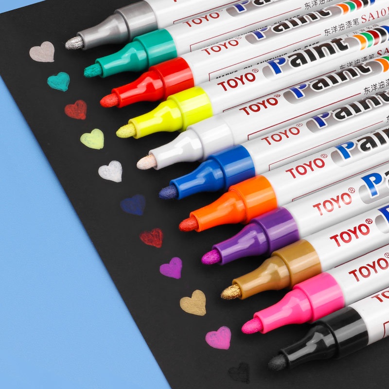 1 支 13 色記號筆防水不褪色輪胎筆環保金屬漆塗鴉油性記號筆適用於學校辦公文具用品