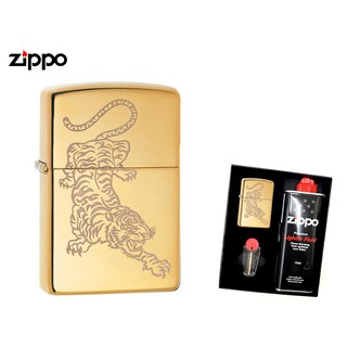 【寧寧精品】Zippo 原廠授權台中30年旗艦店 防風打火機 金色純銅 老虎 現貨 下標送原廠精美禮盒組 4462-1