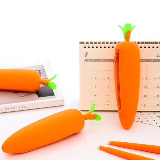 AGAPE亞加．貝【紅蘿蔔筆袋】韓系可愛蔬果筆袋 韓版 辦公室小物 收納包/拉鍊包