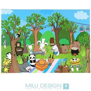 野趣貓纜明信片/MILU/PostCard/MAOKONG PICNIC