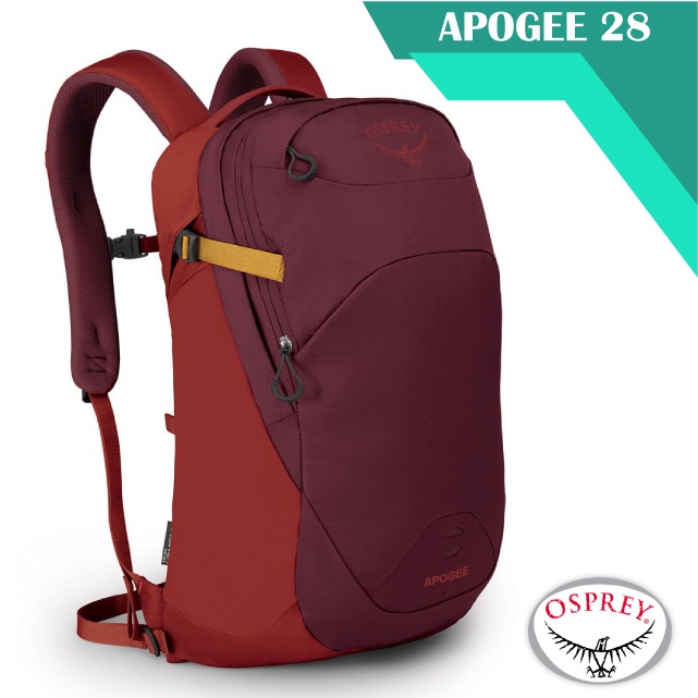 【美國 OSPREY】 Apogee 28L 超輕多功能城市休閒筆電背包 (15吋平板電腦筆電隔間) 鋯石紅 R