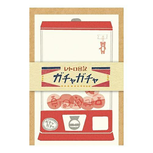 日本 Wa-Life 復古日記系列 迷你信封信紙組/ 扭蛋機　eslite誠品