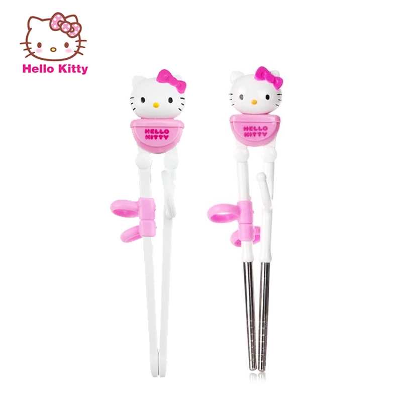 韓國 RAON  Hello Kitty 3D兒童學習筷(塑膠/不鏽鋼) 米菲寶貝