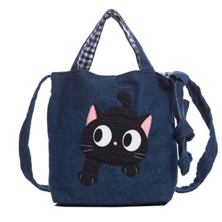 【Kiro貓】兩用包抓抓小黑貓斜背包/手提包/散步包/水桶包【211199】