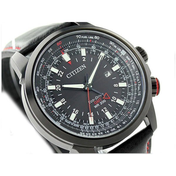 CITIZEN 手錶 45mm PROMASTER 皮帶 飛行 光動能 GMT 男錶 BJ7076-00E