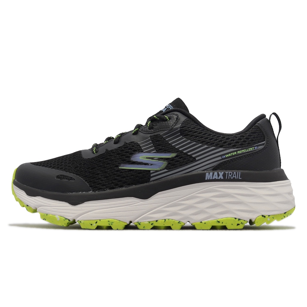 Skechers 慢跑鞋 Max Cushioning Elite Trail 黑 綠 反光 越野 厚底 女鞋【ACS】