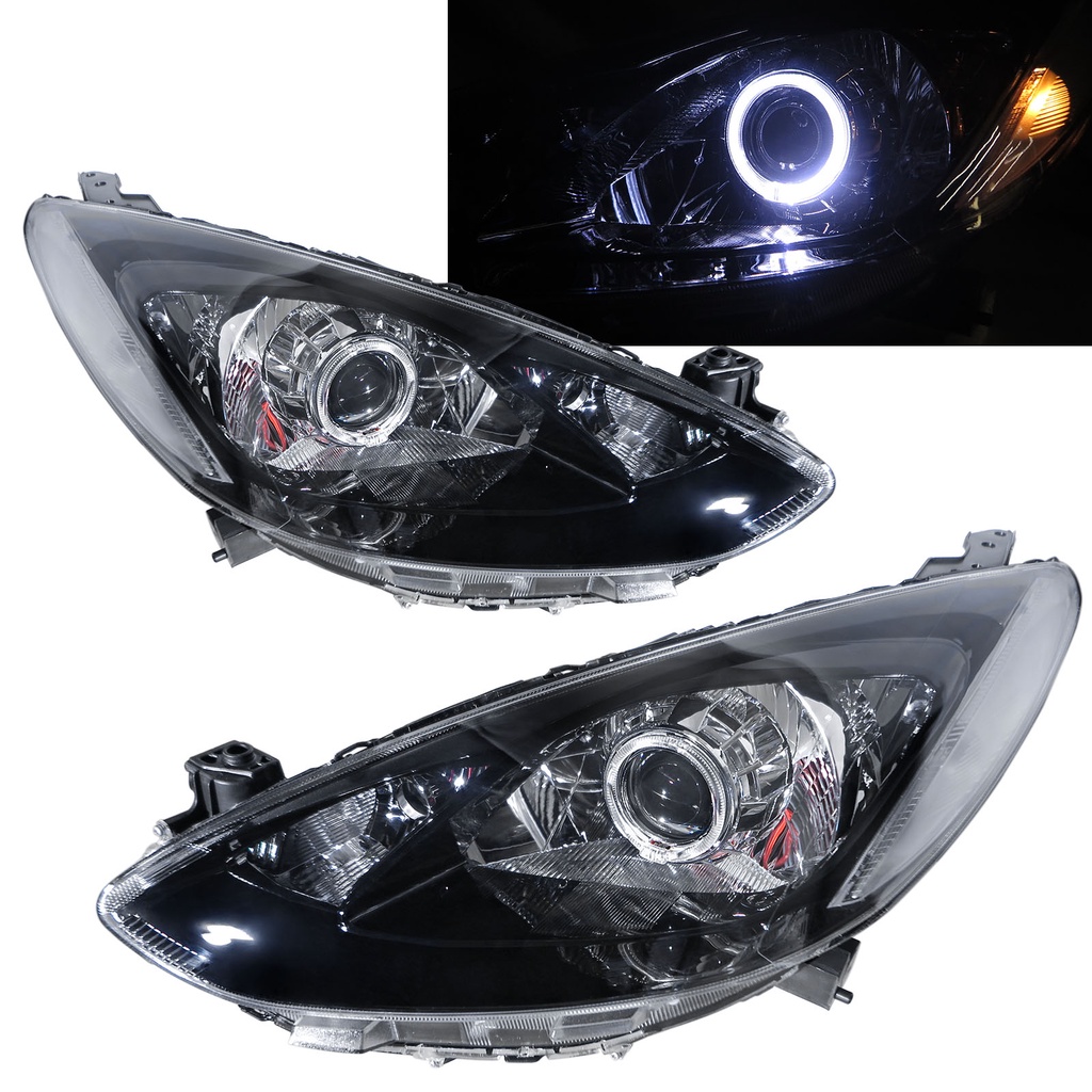 卡嗶車燈 適用 MAZDA 馬自達 Mazda2 馬2 DE 08-14 三/五門車 光導LED光圈 魚眼 大燈