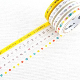 【ROUND TOP】日本進口和紙膠帶 Space Craft MULTI 手帳日曆 - 彩色點點（SC-MK-091）