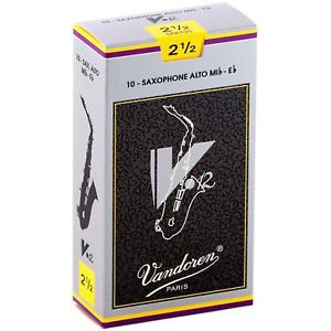 【現代樂器】法國 Vandoren V12 銀盒 Alto Sax 中音薩克斯風 2.5號 竹片 10片裝