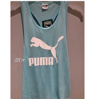 SIX PUMA 基本系列 LOGO Tiffany綠 挖背 休閒背心 女款 57628730