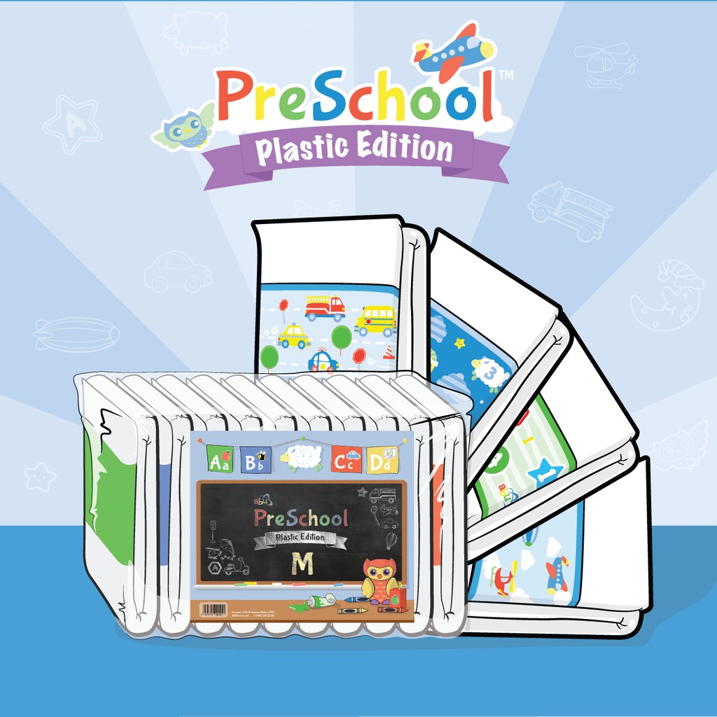 ABDL-ABU  PRESCHOOL  膠面(Plastic back)  (10片/包)