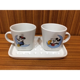 「正版」迪士尼 Disney 米奇 米妮 咖啡杯 咖啡對杯 附托盤 濃縮咖啡 杯盤組 台灣製 陶瓷
