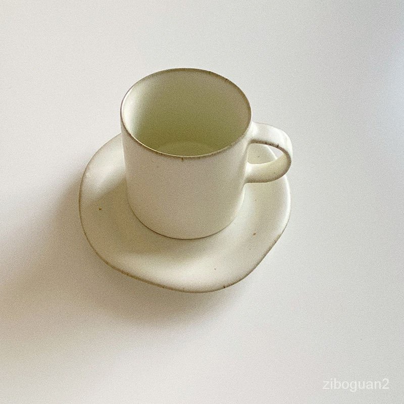 橘子醬x 韓國ins白釉陶瓷咖啡杯茶水杯 不規則杯託小盤子擺拍道具