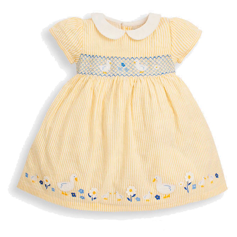 英國 JoJo Maman BeBe 超優質嬰幼兒/兒童100％純棉短袖洋裝_甜蜜花園(JJH1599)