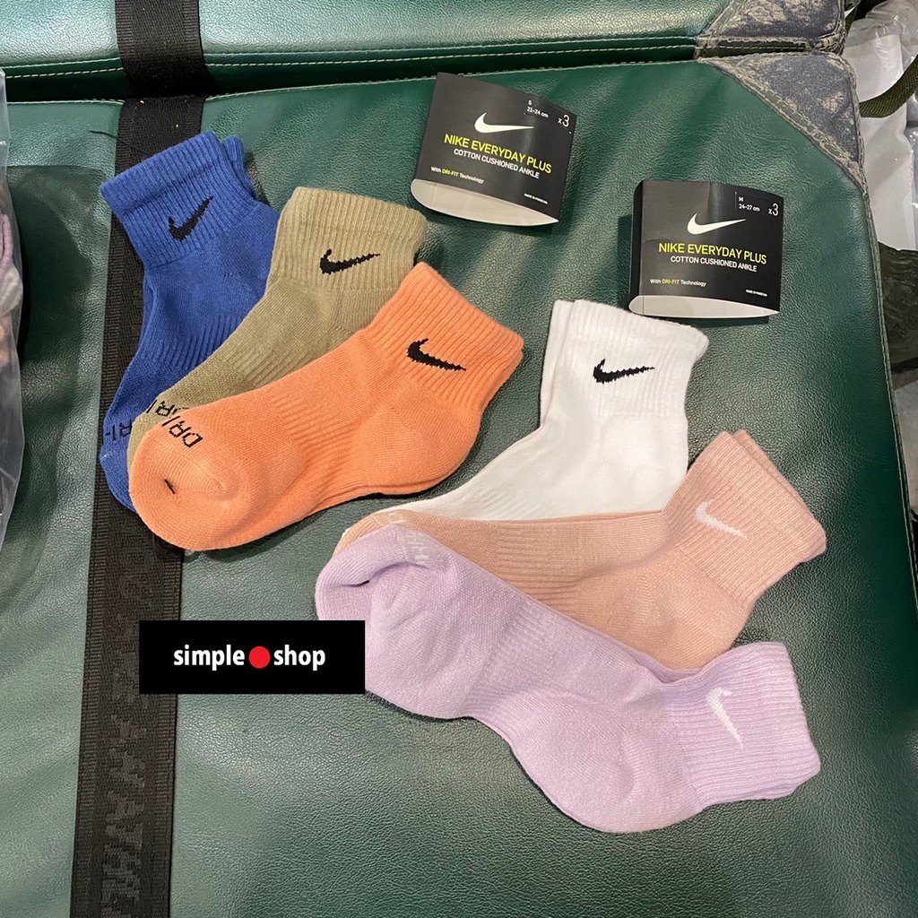 【Simple Shop】NIKE DRY-FIT 運動短襪 厚底 短襪 中筒襪 3雙一組 SX6890-955 990